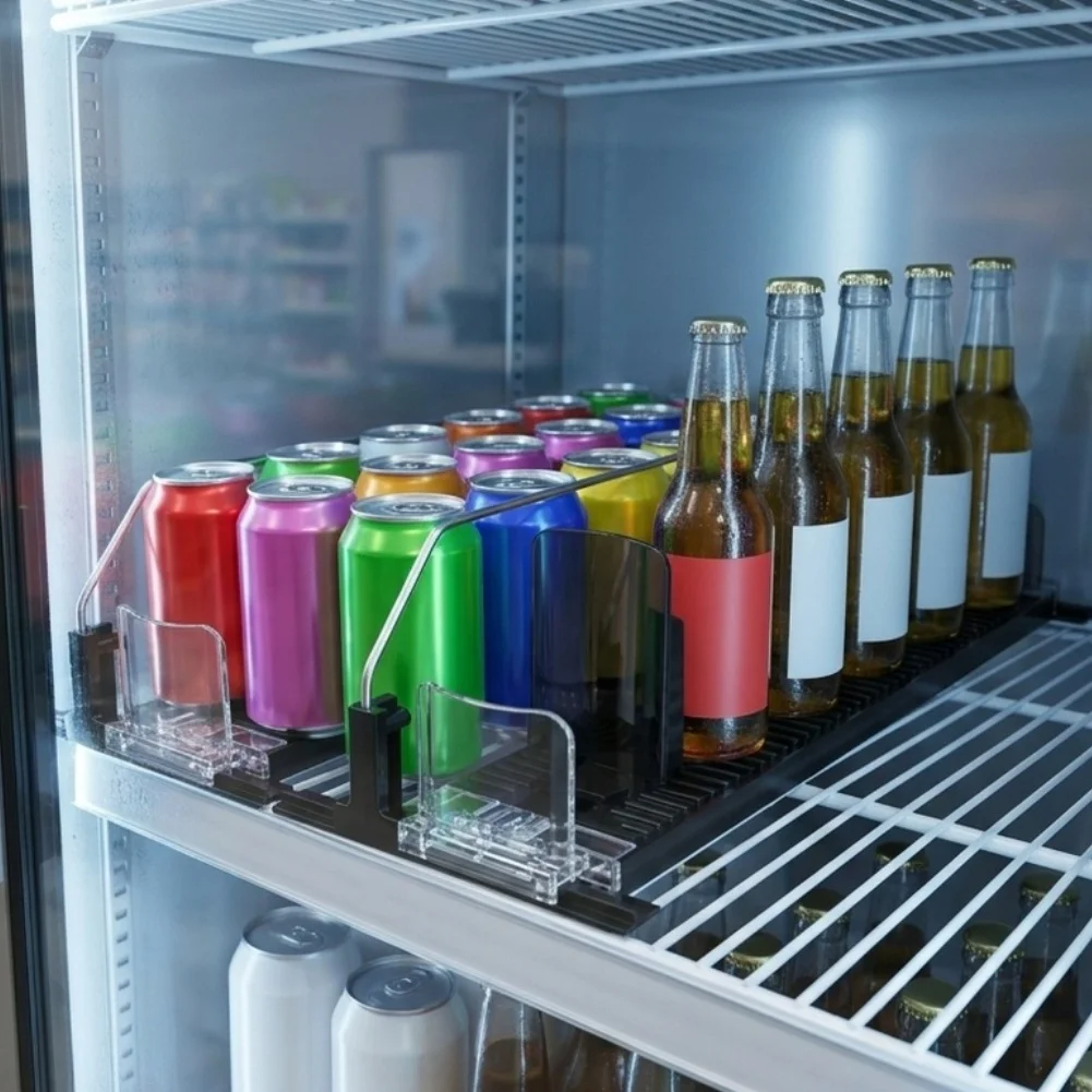 Beverage Manager Pusher Beer Can Rack Supermarket Display Grocery Stores Home And Party for occasions Main Spring Self-refilled