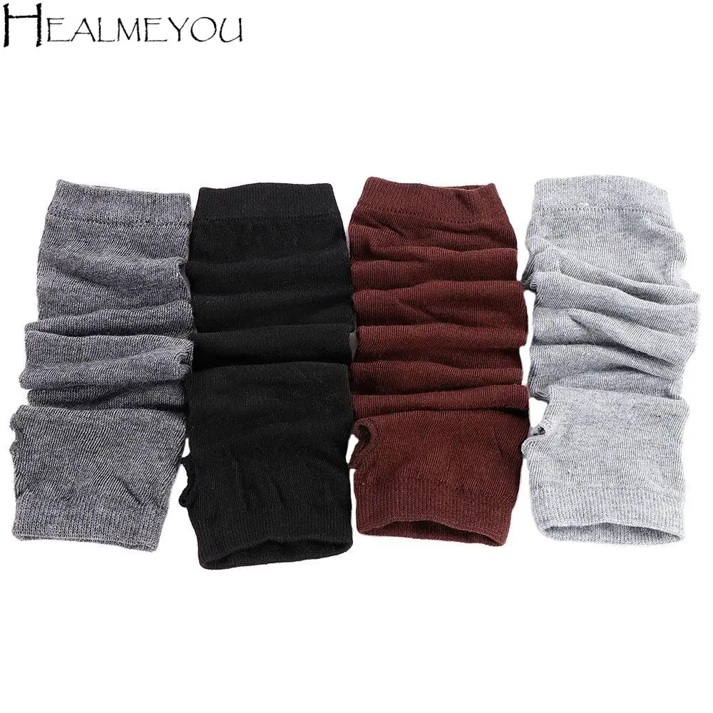 Autumn Crochet Stretchy Warmers Winter Unisex Trendy Mittens Warm Arm Fingerless Gloves Long