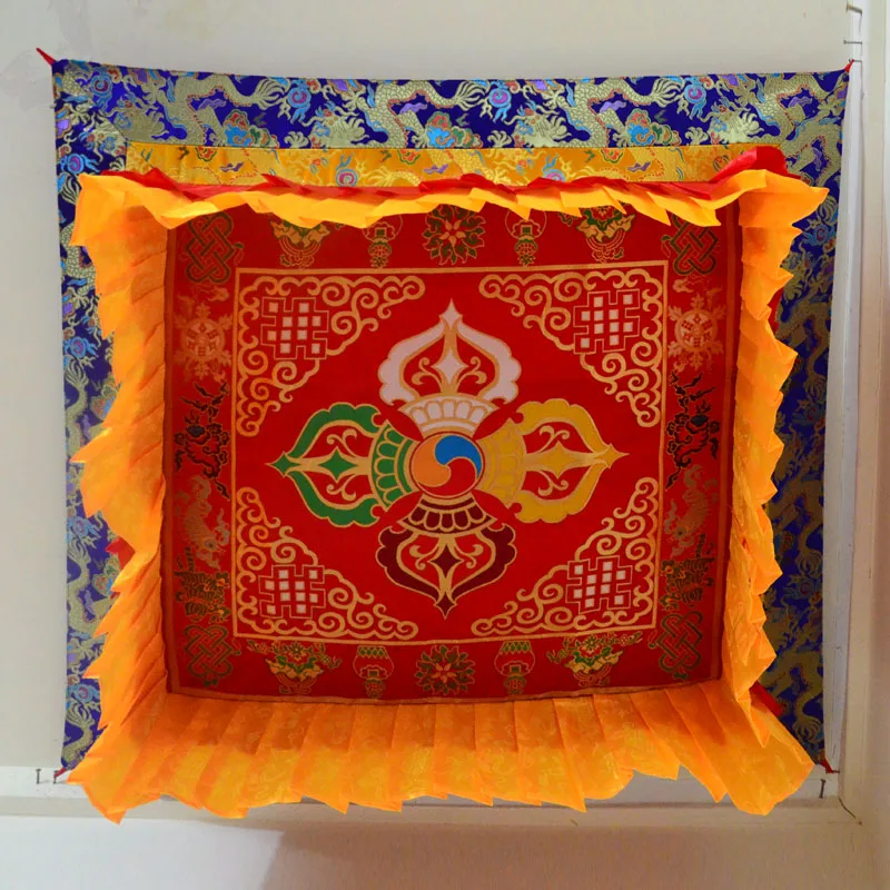 Wholesale Buddhist supply Buddhism family Temple Embroidery table Altar ceiling Buddha upper part Cover cloth draperies