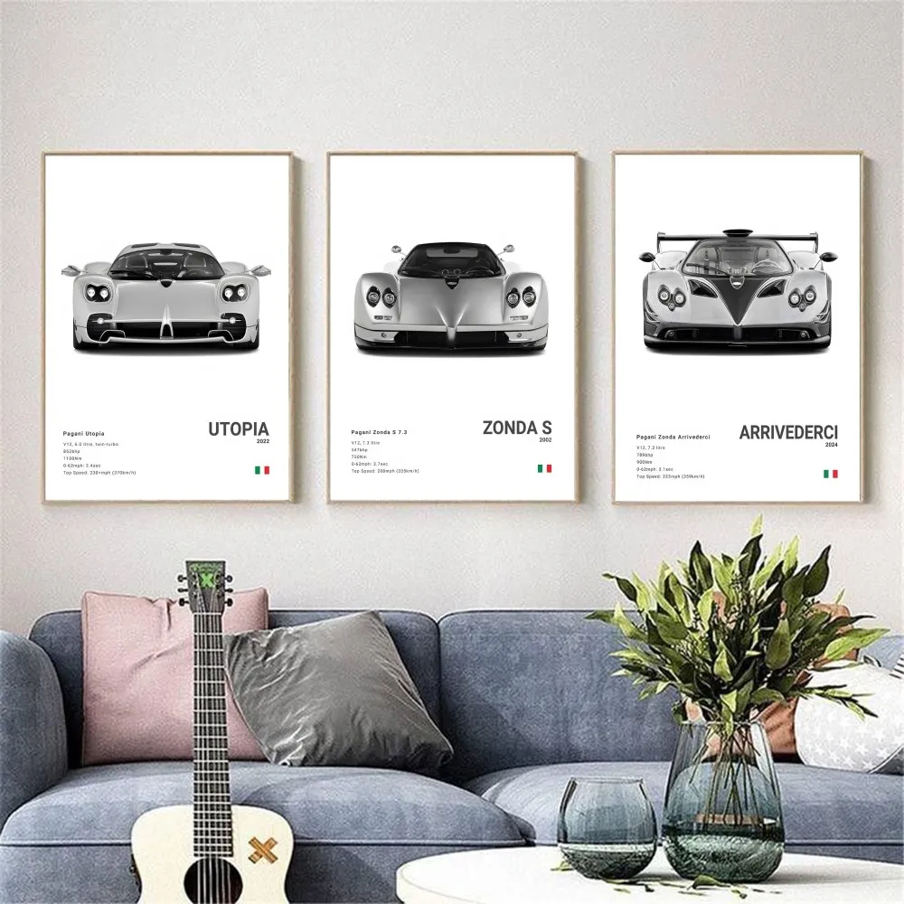 Supercar B-BugattiES Poster HD art sticky wall waterproof home living room bedroom bar aesthetic decoration