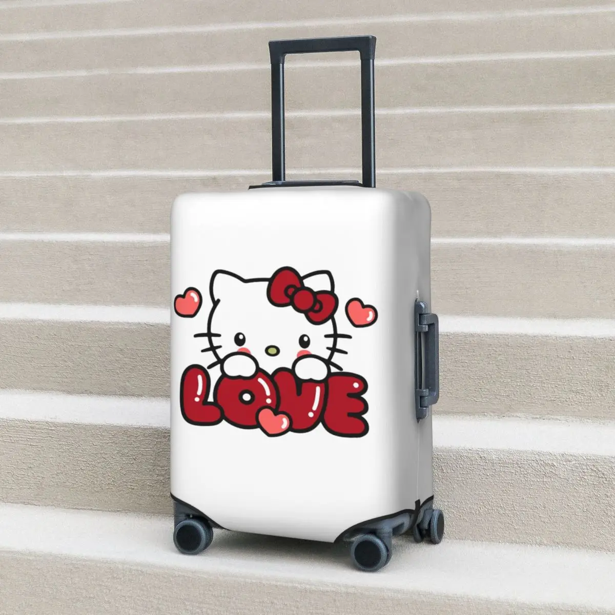 Hello Kitty Anime Suitcase Cover Y2k Kawaii Cat Animal Print Business Protector Flight Useful Luggage Case