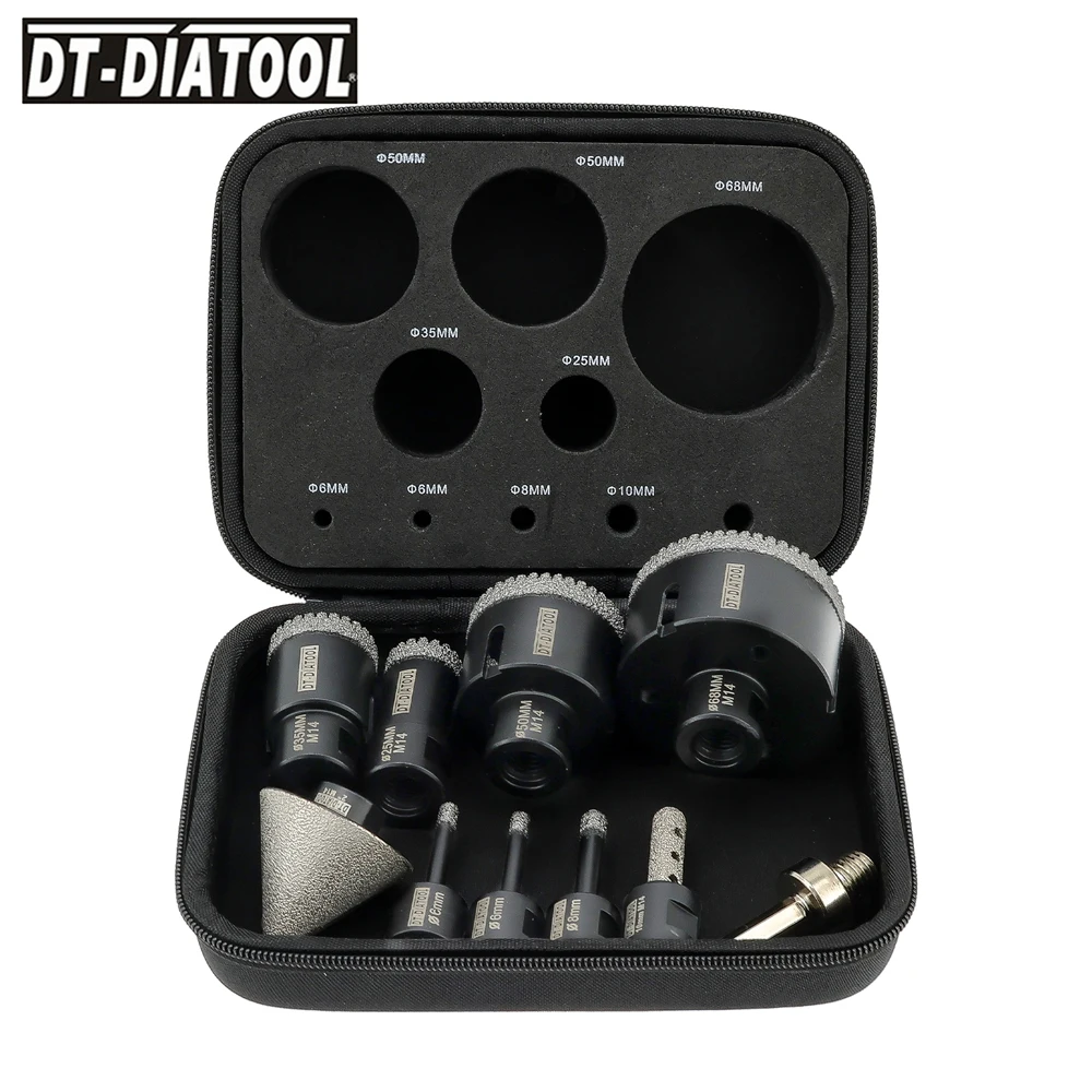 DT-DIATOOL Diamond Drill Core Bit Kit Milling Bit Hole Saw for Tile Ceramic Marble Diamond Chamfer Hole Saw Drill Core Bit
