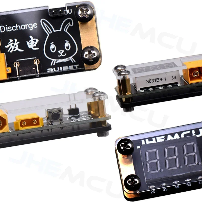 وحدة تفريغ ليبو من JHEMCU Ruibet 2-6S مدمجة بمؤشر LED وضع 3.8 فولت 0 فولت لبطارية RC XT30 XT60