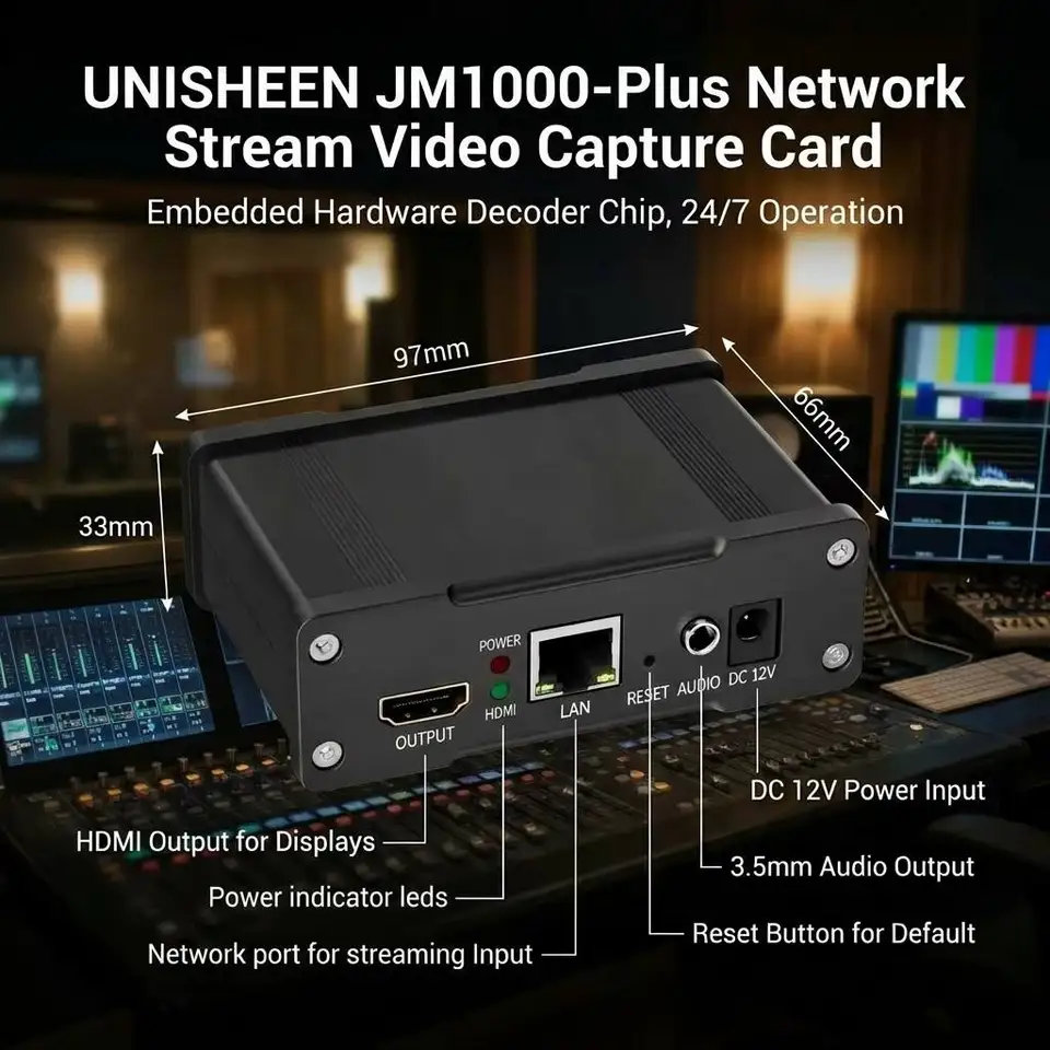 UNISHEEN JM1000-Plus Network Stream H.265 H.264 RTSP SRT RTSP RTMP
