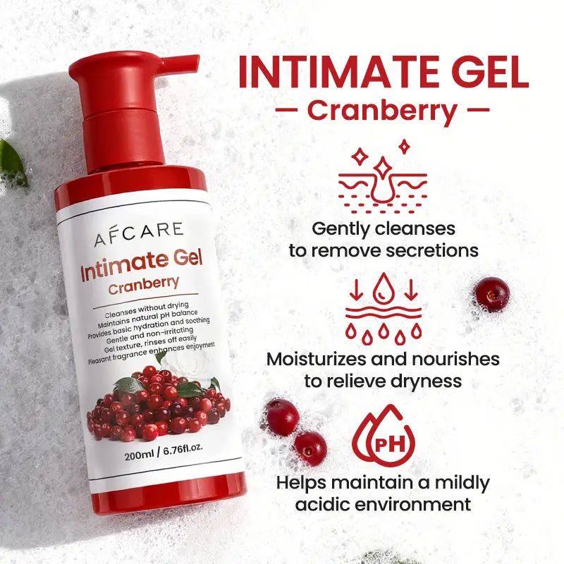 Cranberry Intimate Care Gel with Vaginal Probiotics pH Balance Yeast Infection & BV Relief Moisturizing Odor Control Applicator