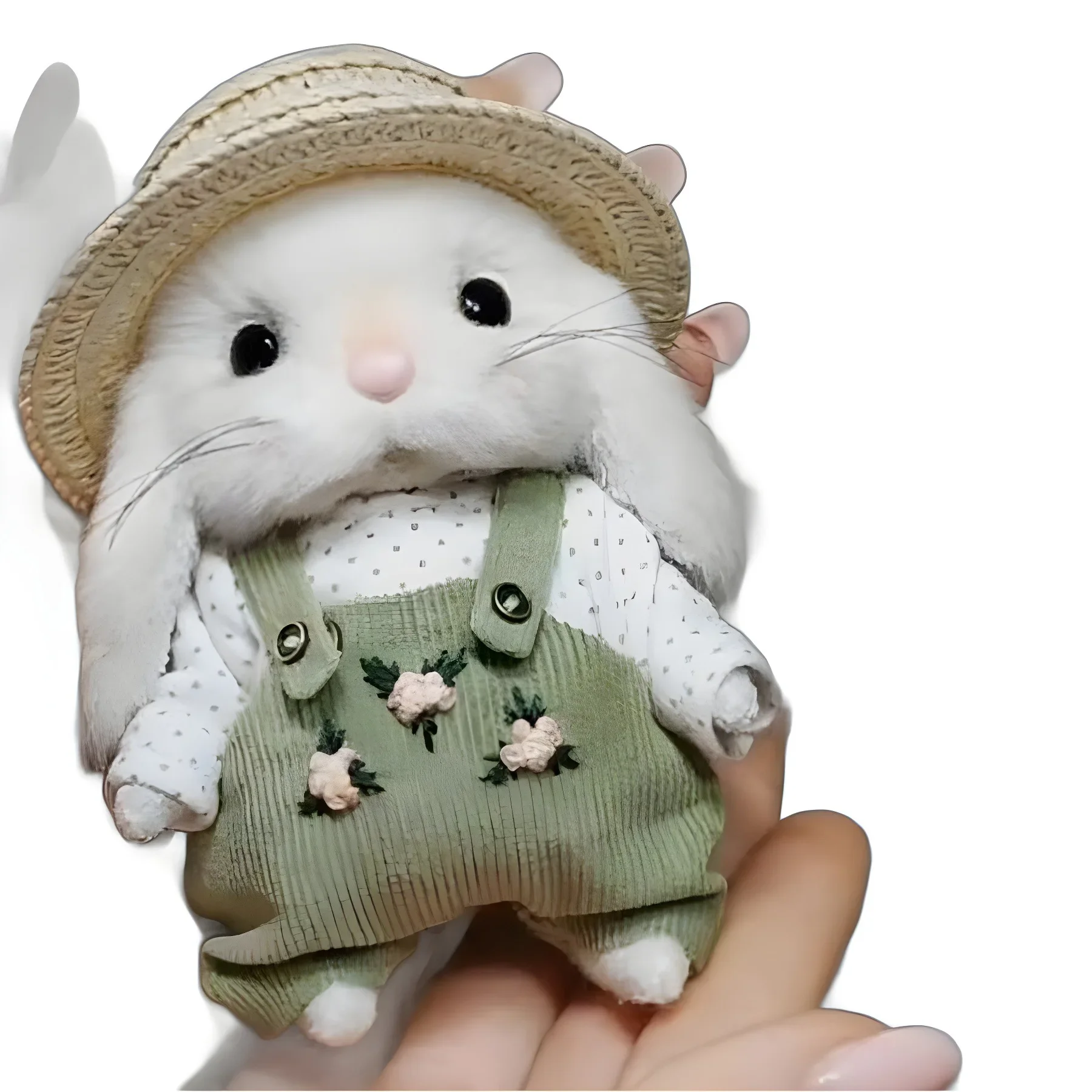 Stuffed Animals Plush Gardener Dressed Little Rabbit Doll Hat Cute White Rabbit Backpack Pendant Brithday Souvenir for Friends