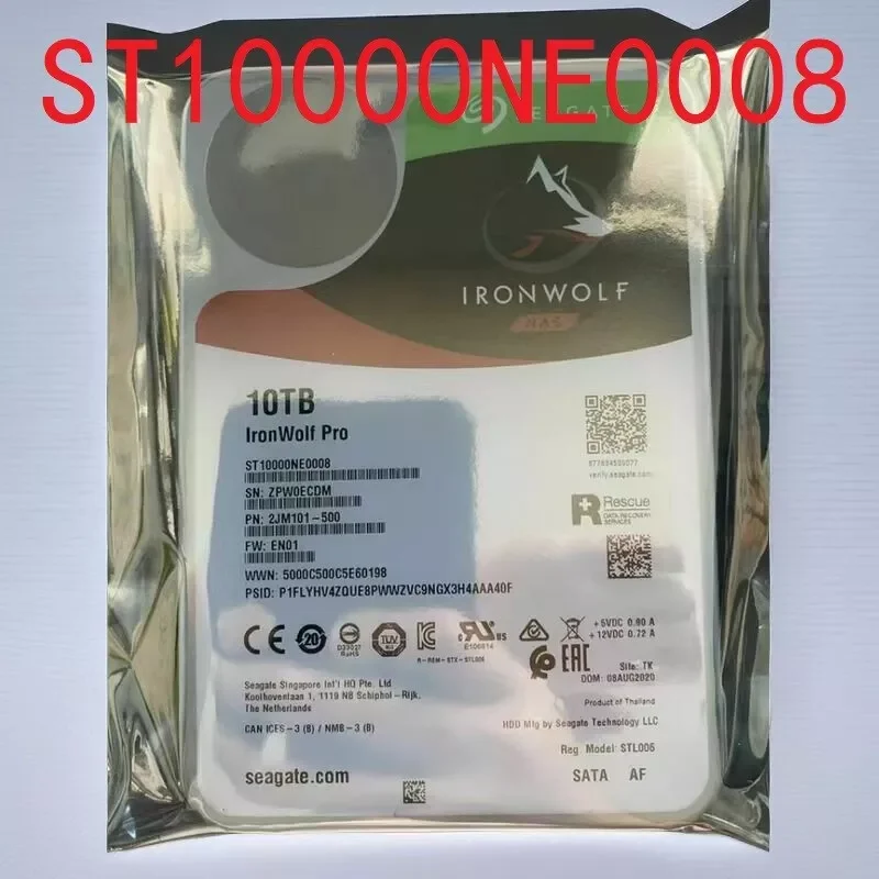 

Для Seagate IronWolf Pro ST10000NE0008 10 ТБ, 7200 об/мин, 256 МБ кэш-памяти SATA 6,0 Гбит/с, 3,5-дюймовый жесткий диск