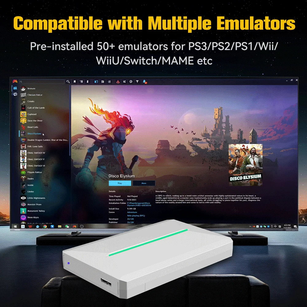 JMachen 500GB Gaming HDD Retrobat & Playnite Video Game Console with 38200+ Games for PS3/PS2/PSP/Switch/Wii/WiiU for PC/Laptop - view 5