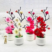 Artificial Plants Bonsai Small Tree Simulation Pot Plants Fake Flowers Table Potted Ornaments Home Decoration Hotel Garden Decor