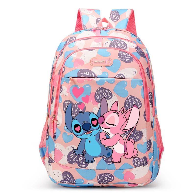 New Kawaii Stitch Girls School Backpack Cartoon Printed School Bag Cute Disney Backpacks Large-capacity Backpack School Supplies