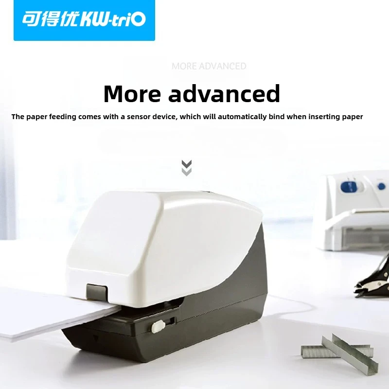 KW-Trio الثقيلة 65 ورقة دباسة كهربائية A4 دباسة محمولة توفير العمالة آلة تدبيس السيارات سميكة ستابلز القرطاسية
