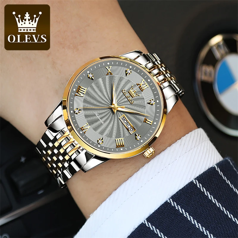 OLEVS Mens Watches Top Brand Luxury Automatic Mechanical Watch Sport Stainless Steel Waterproof Watch Men Relogio Masculino