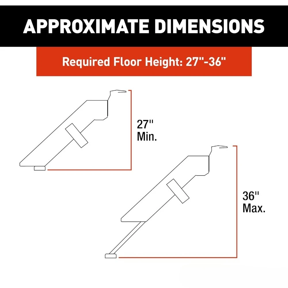 جودة عالية-791572 خطوة ثلاثية صلبة لمركبات الترفيهية والسفر مقطورة دخول المدخل الأسود 26 بوصة-شحن مجاني