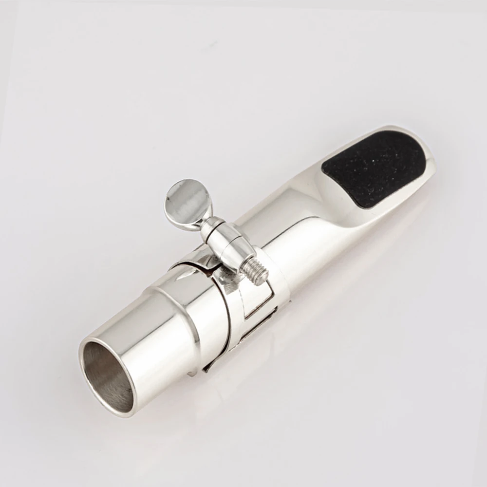 

Серебряный мундштук из альт-латуни, электронная плоская джазовая музыка, изготовлен из латуни, яркий тон, аксессуар для саксофона, мундштук для альт-саксофона