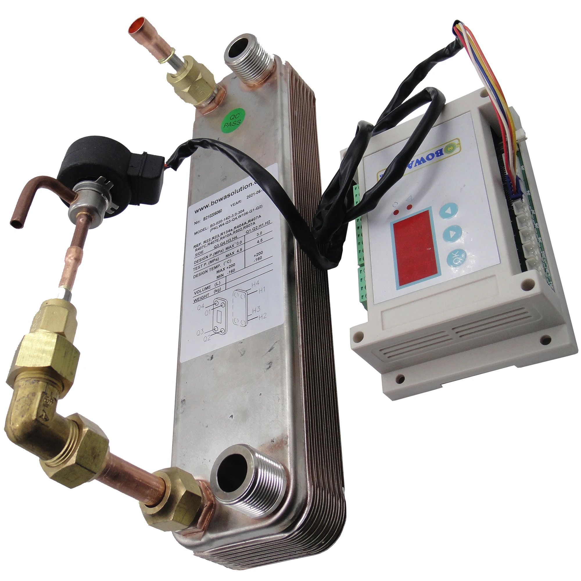 3000kcal heat exchangers of heat pump water heater\'s working assemblies complete provide one stop solutions for 1.5HP compressor