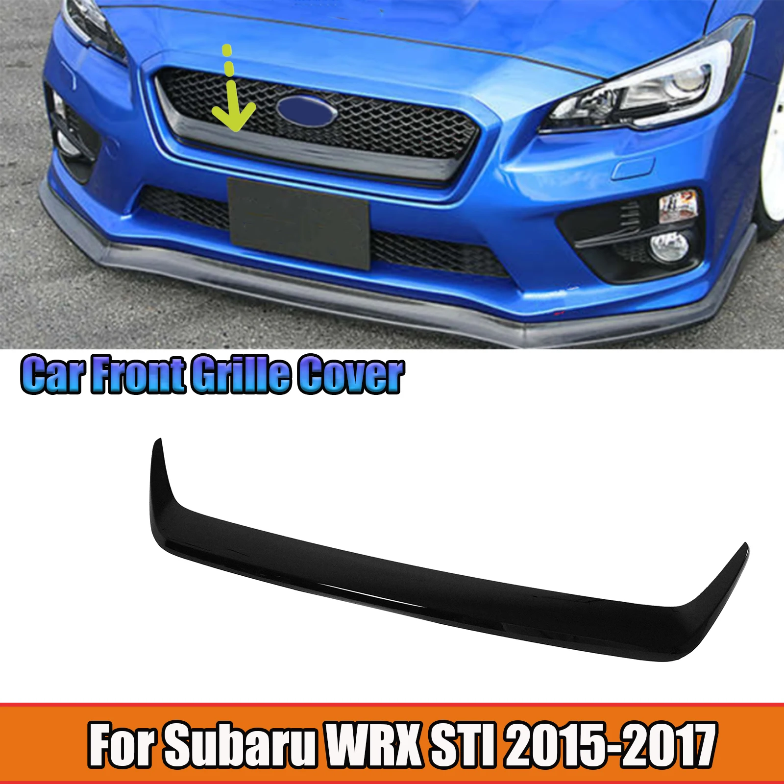 

Набор автомобильных передних решеток для Subaru WRX STI 2015 2016 2017, глянцевые черные гоночные грили из углеродного волокна, аксессуары