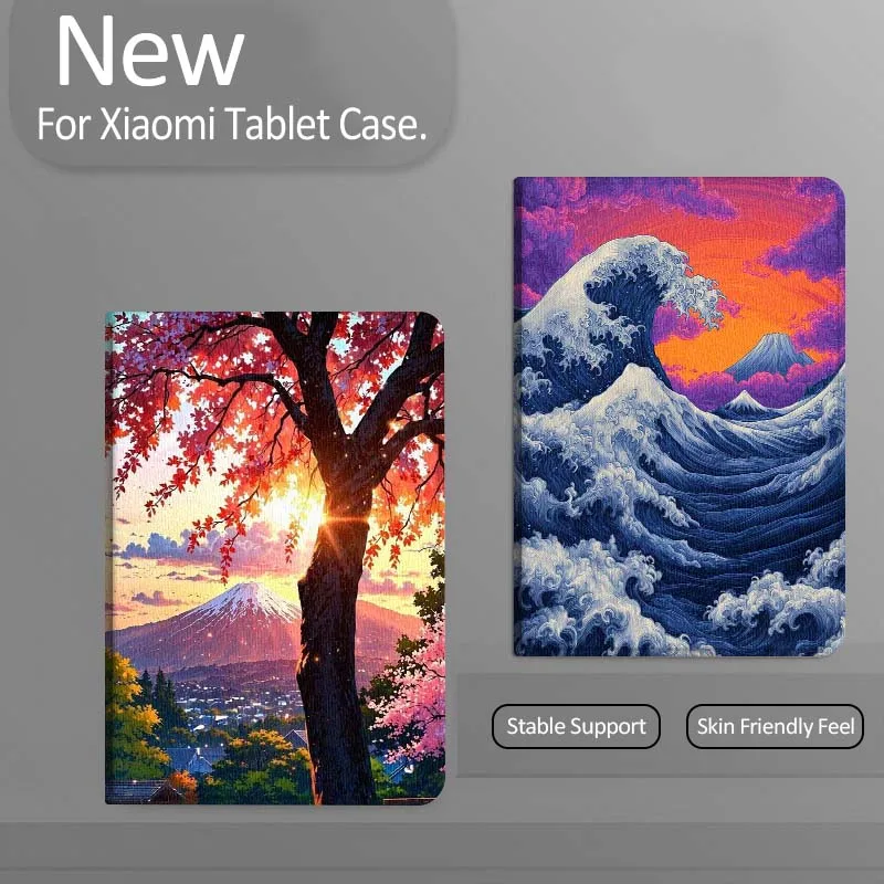 

Red Wave Mountain Cloud Tablet Case For Xiaomi Redmi Mini Pad SE K 2 4 5 6 7 8 2023 2025 11 8.8 11.2 10.1 Pro Gift