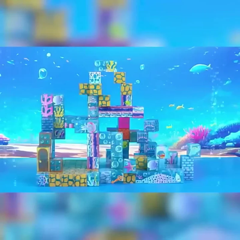 كتل مغناطيسية مضيئة مجموعات ألعاب بناء الأطفال بناء المغناطيس المحيط العالم المشهد لعبة مجسمة للهدايا مكعبات مونتيسوري الحسية الجذعية