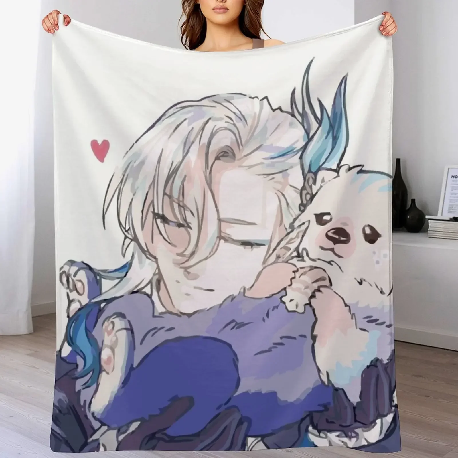 

Neuvillette witj otter Throw Blanket for winter bed plaid Soft Big Stuffeds Blankets halloween Soft Plush Plaid Softest Blankets