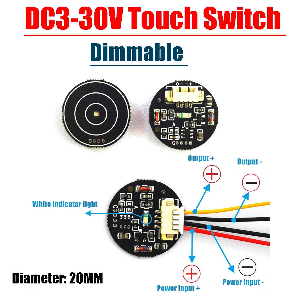 DC 5V-30V dimmable touch button switch Induction Capacitive Bistable touch switch Electronic 5V 12V 24V led light POWER Control