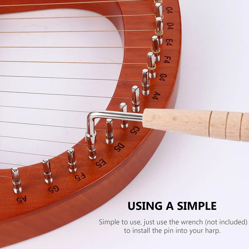 16 قطعة سلسلة القيثارة القيثارة Zither ضبط أوتاد أداة معدنية تحديد دبابيس ل Harpsichord Guzheng Dulcimer الفضة