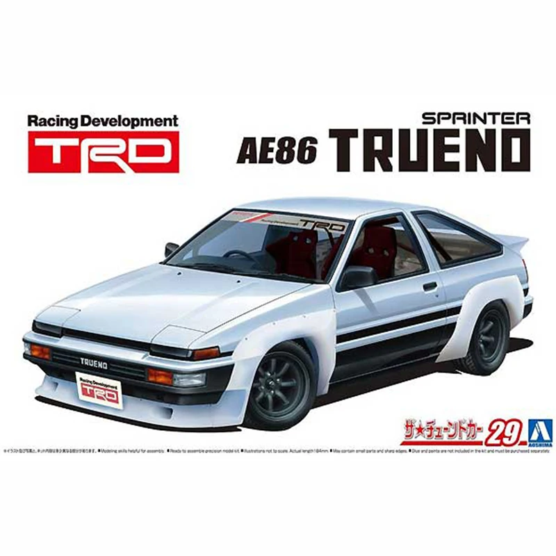 

Prefabricated assembly model Aoshima-05896 1/24 TRD AE86 Trueno N2 Specification 1985 Car Model Kit