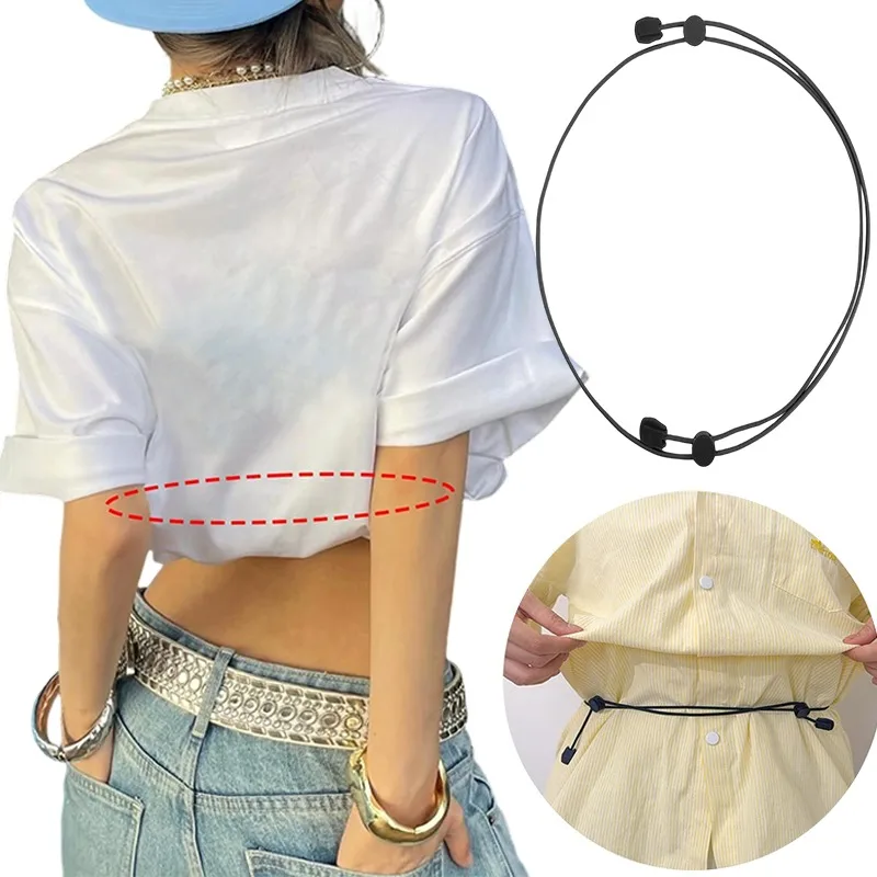 1/3 Stück Unsichtbarer Hemd-Crop-Gürtel, verstellbarer Taillengürtel, kein Nähen nötig, für T-Shirts und Pullover, versteckter elastischer Taillengürtel, wiederverwendbar
