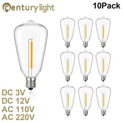 Shatterproof ST38 Led Bulb 1W E12 DC3V DC12V AC110V AC220V Plastic Replacement Bulbs for Solar String Light Garland Camp Boat RV
