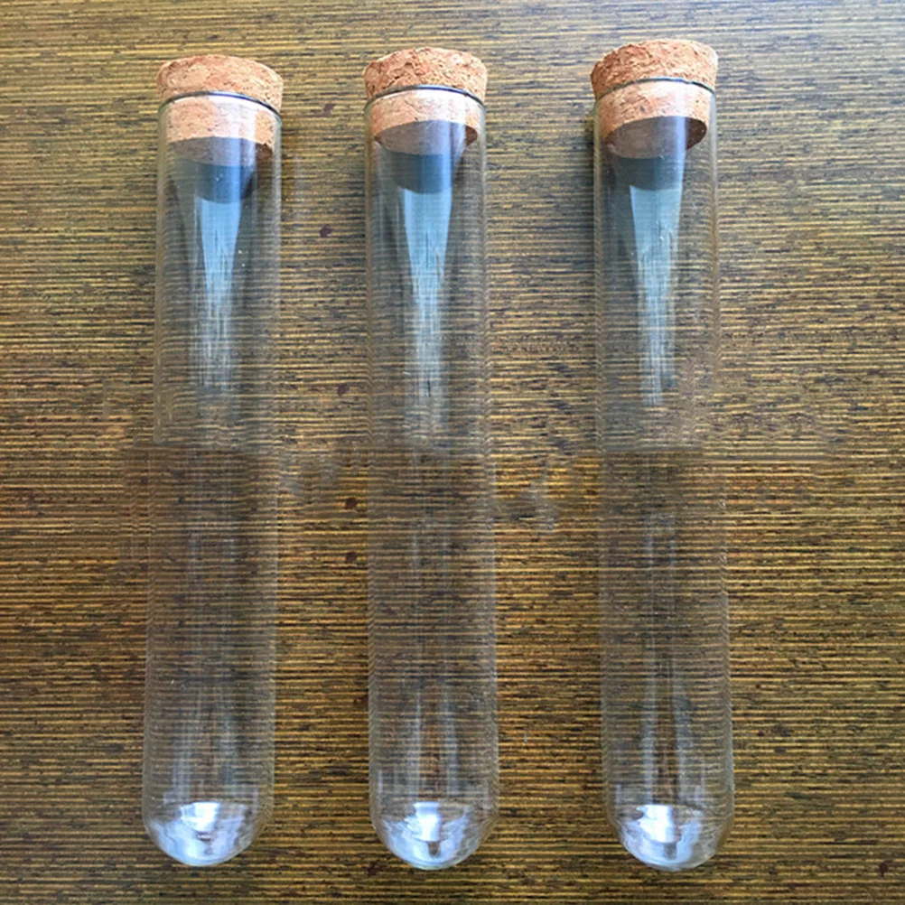 

15Pcs Eco-Friendly Glass Test Tubes Cork Stoppers Compact Design for Portable Beauty Liquid Experiments Crafts Gifts 20x150mm