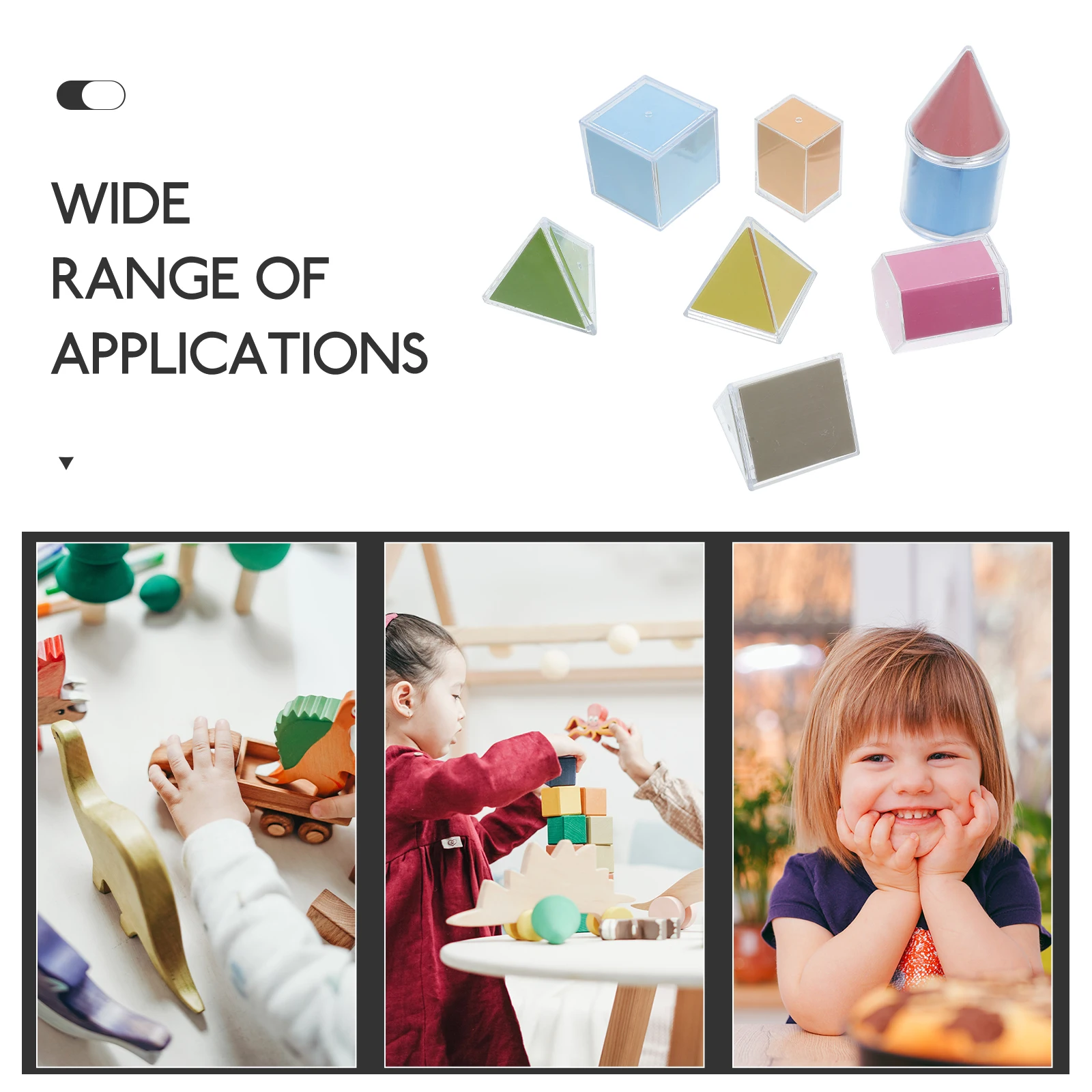 8 Pcs Geometrical Tools Shapes in Packaging Design Light up Table Manipulatives