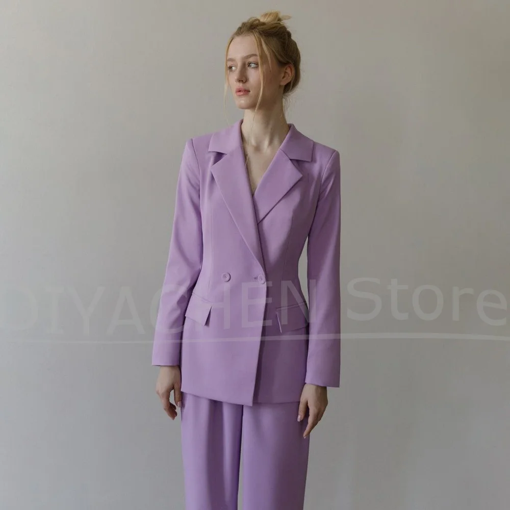 Elegant Pants Sets Chic Notch Lapel Blazer with Pants Basics Formal Office Lady Daily Casual Slim Women Suits Two Piece