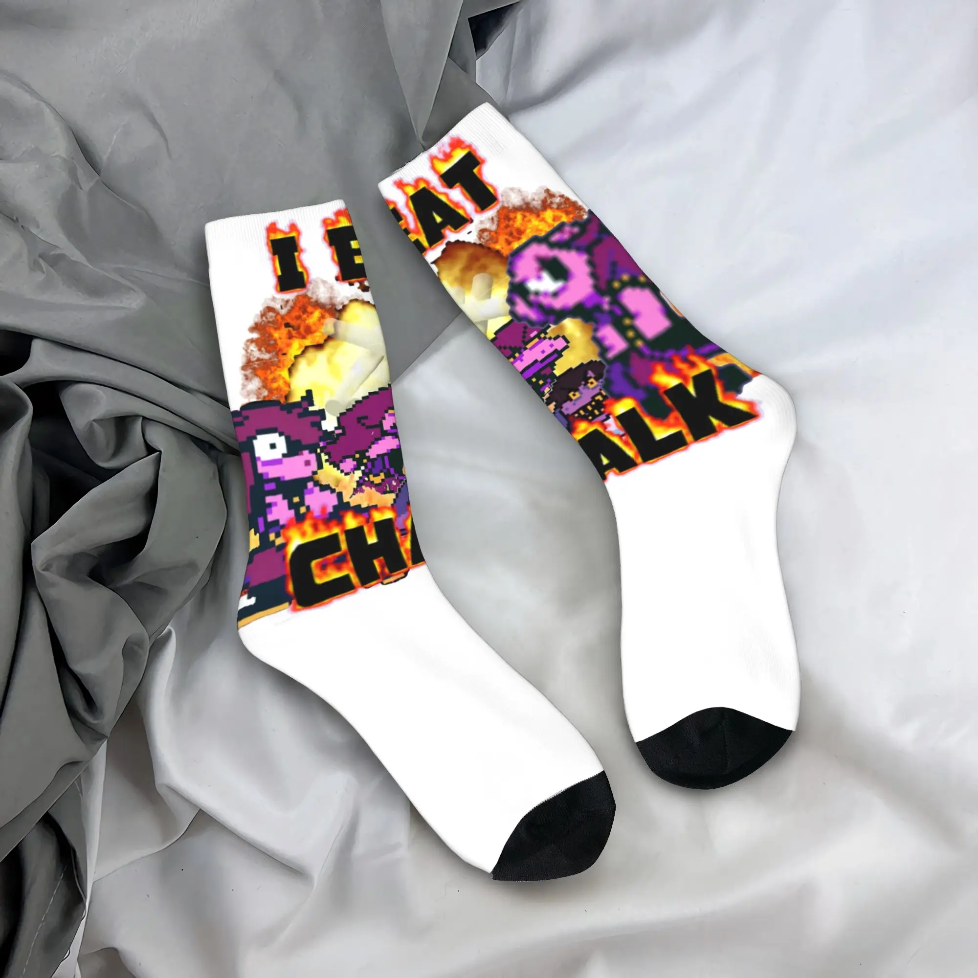 I eat chalk Susie Deltarune Game Socks  Fashion Stockings Men's Warm Soft Outdoor Socks Autumn Printed Anti Sweat Socks
