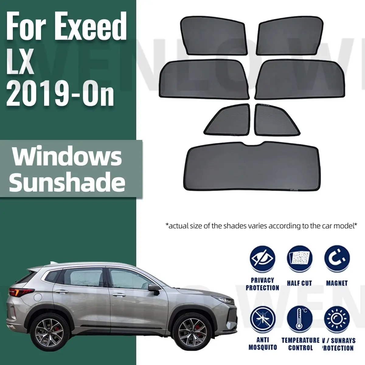 

For Exeed LX 2019 2020 2021 2022 2023 2024 Magnetic Car Sunshade Shield Front Windshield Curtain Rear Side Baby Window Sun Shade