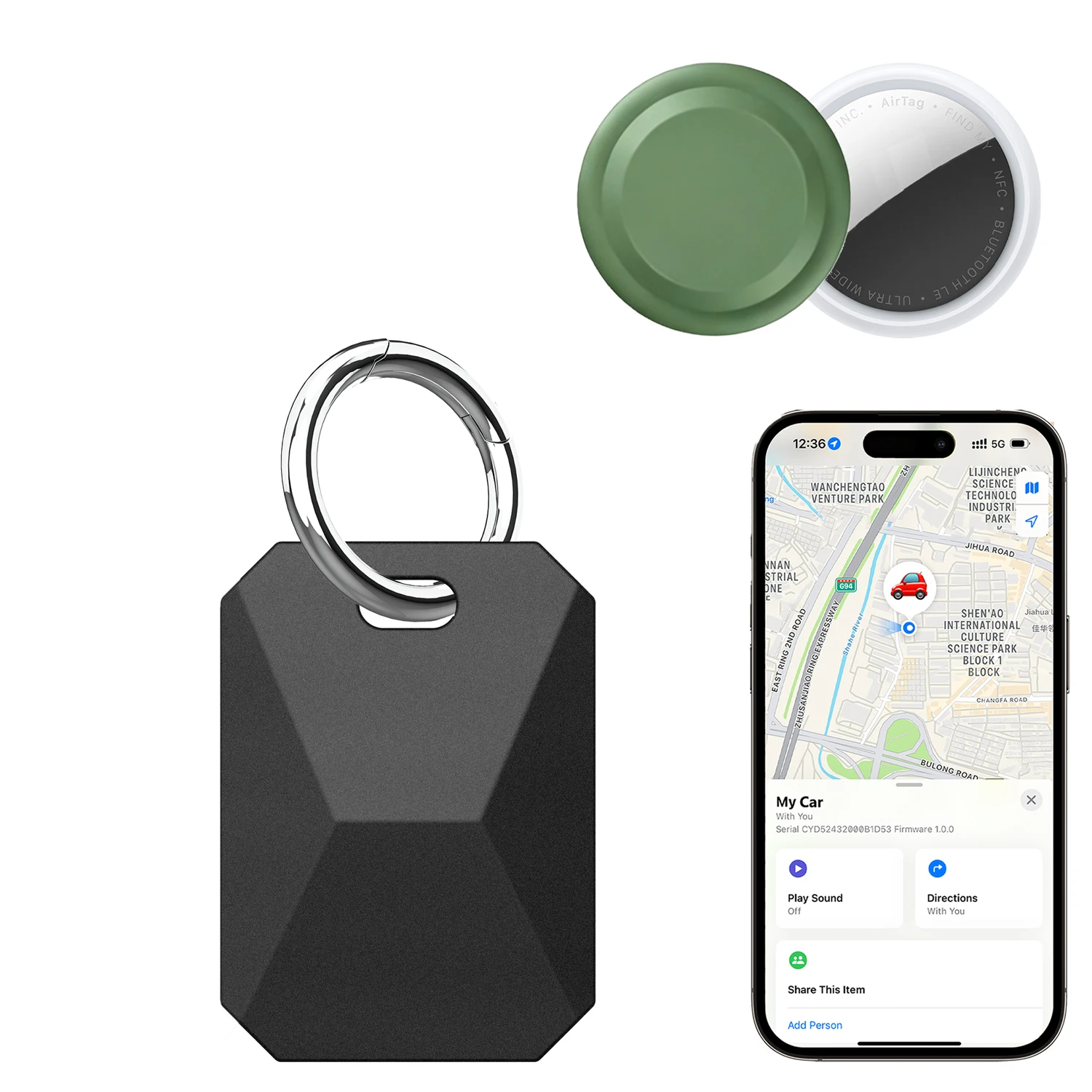 Cyber Geometric Silicone Protective Case for Moto Tag, Anti‑Collision Tracker Shell with Heavy‑Duty Metal Keychain for Outdoor