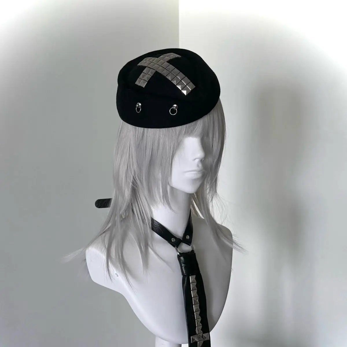 Punk Subculture Beret Goth Hat Cross Neutral Style Dark Fashion Hottie Top Hat
