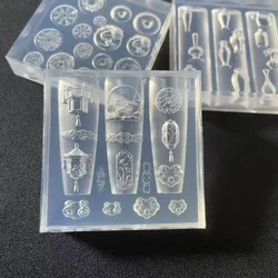 Nail mold 3d Carving Silicone Template DIY Decoration Tool