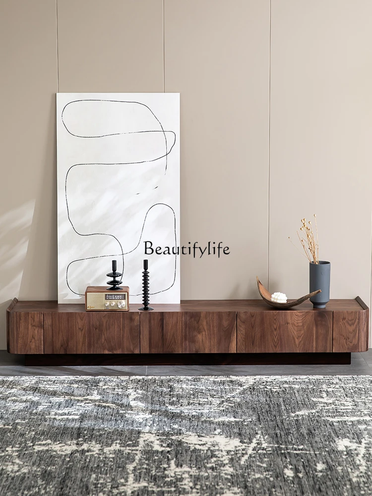 

LD6North America Black Walnut Wooden TV Cabinet Solid Wood Modern Minimalist Nordic
