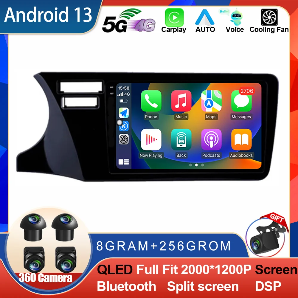 

Android 13 For Honda City 2014-2019 Car Radio Carplay Car Multimedia Player Stereo 4G Navigation Head Unit Autoradio GPS Auto BT