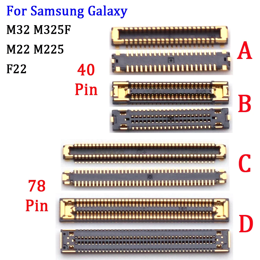 2-10Pcs LCD Display Screen Charging Plug Jack Flex FPC USB Charger Connector For Samsung Galaxy M32 M325F M22 M225 F22 40 78 Pin