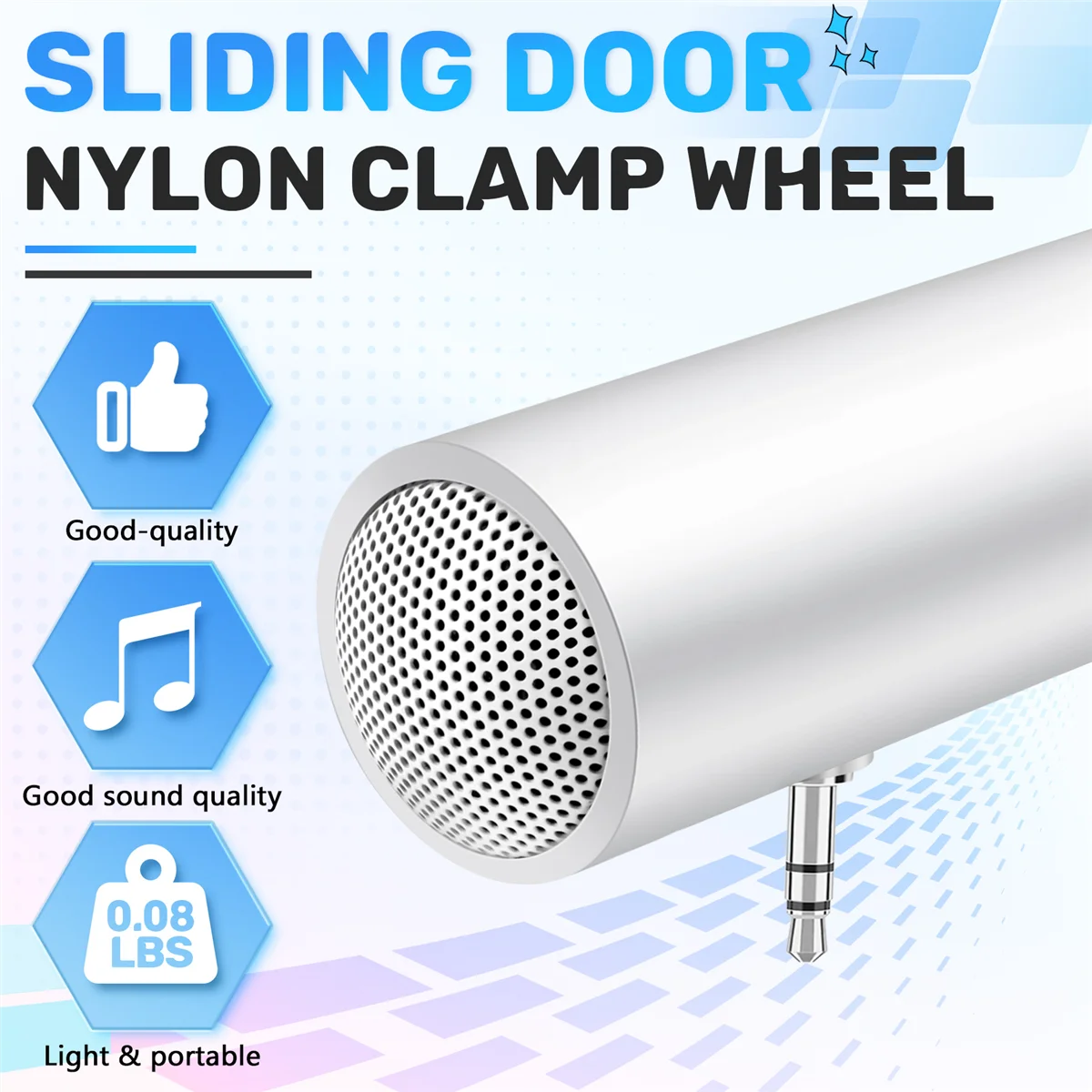 แจ็ค 3.5 มม.สเตอริโอมินิลําโพงแบบพกพา MP3 เครื่องเล่นเพลงลําโพงเครื่องขยายเสียงลําโพงสําหรับโทรศัพท์มือถือแท็บเล็ต PC-สีขาว