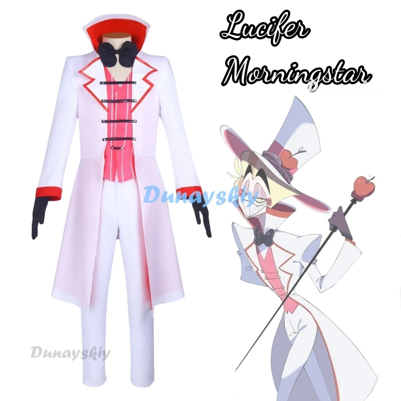 Lucifer Morningstar-Disfraz de Cosplay, uniforme, traje blanco, traje de actuación Unisex, conjunto de Lucifer para fiesta de Halloween