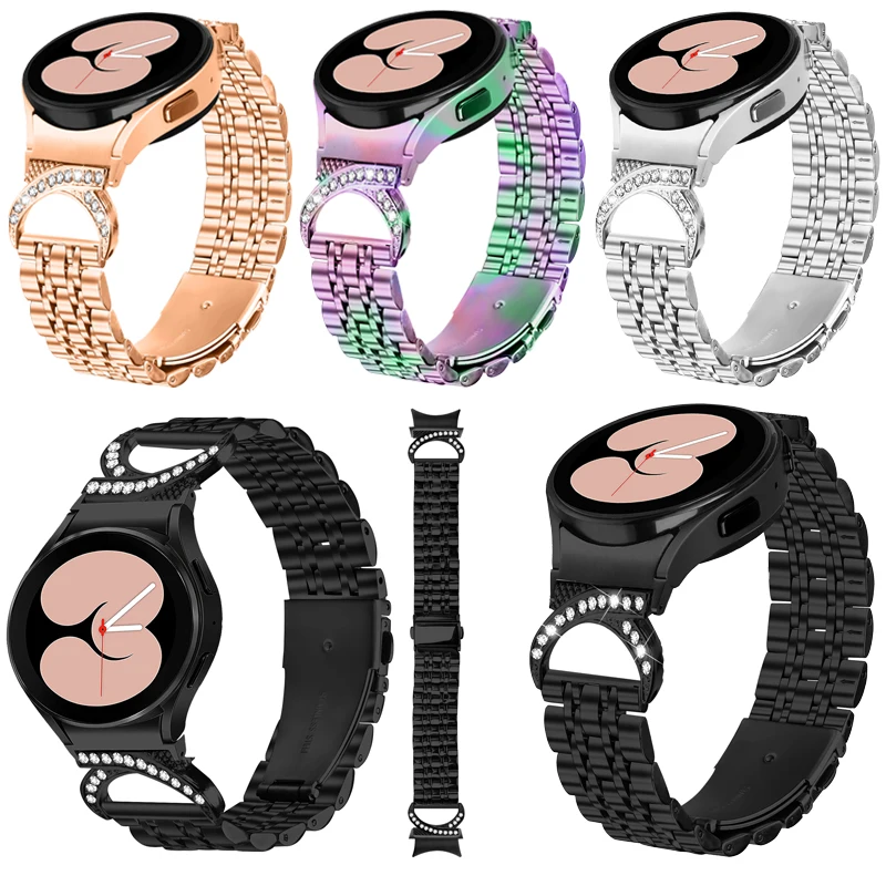 Metal Band for Samsung Galaxy Watch 7 6 5 4 FE Band 44 40 Galaxy Watch 6 Classic 47mm 43/5 Pro 45mm No Gap Stainless Steel Strap