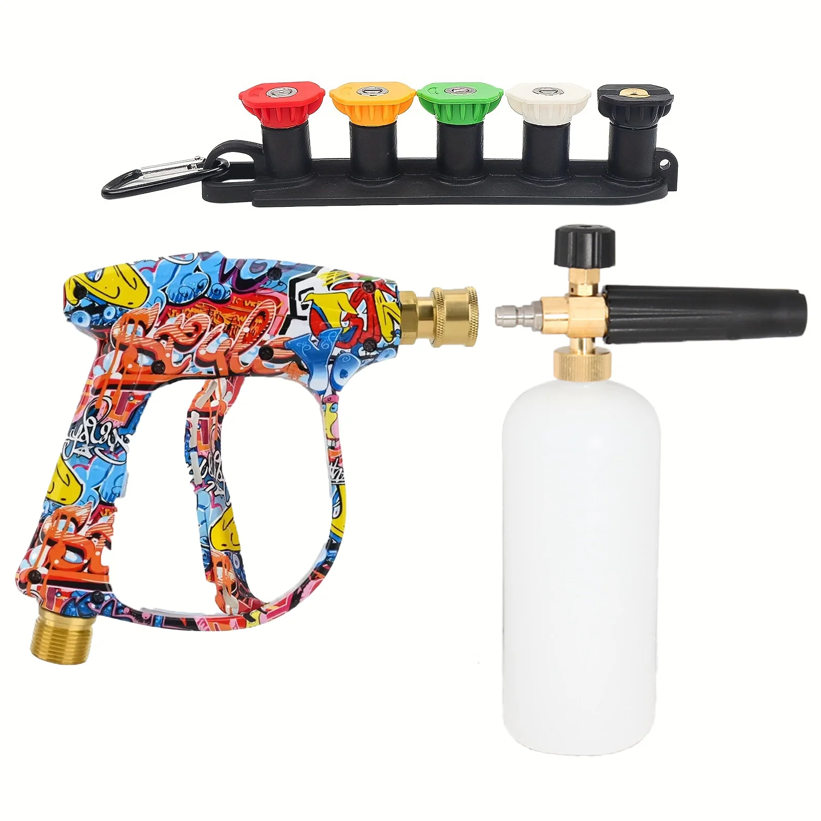 

M22-14 Совместимый набор окрашенных пенопластовых пистолетов — красочный дизайн, профессиональный инструмент для мытья экстерьера автомобиля