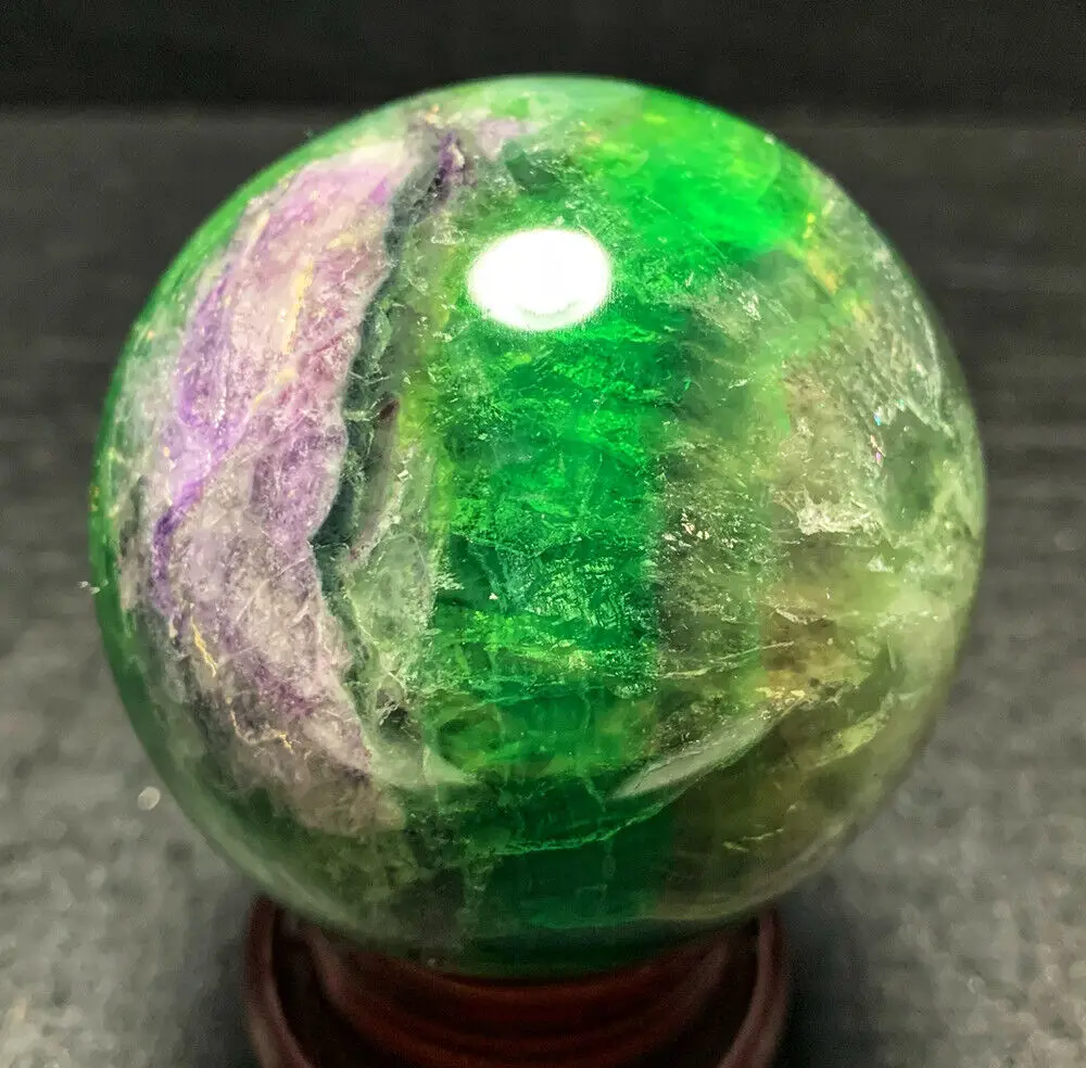 Natural Fluorite ball Colorful Quartz Crystal Gemstone Healing
