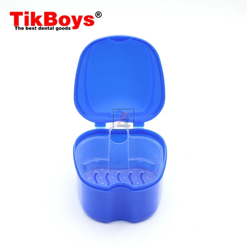 Dental Denture Box With Net Bath Case Container Tips Dentures Artificial False Teeth Storage Boxes Organizer Tooth Box Appliance