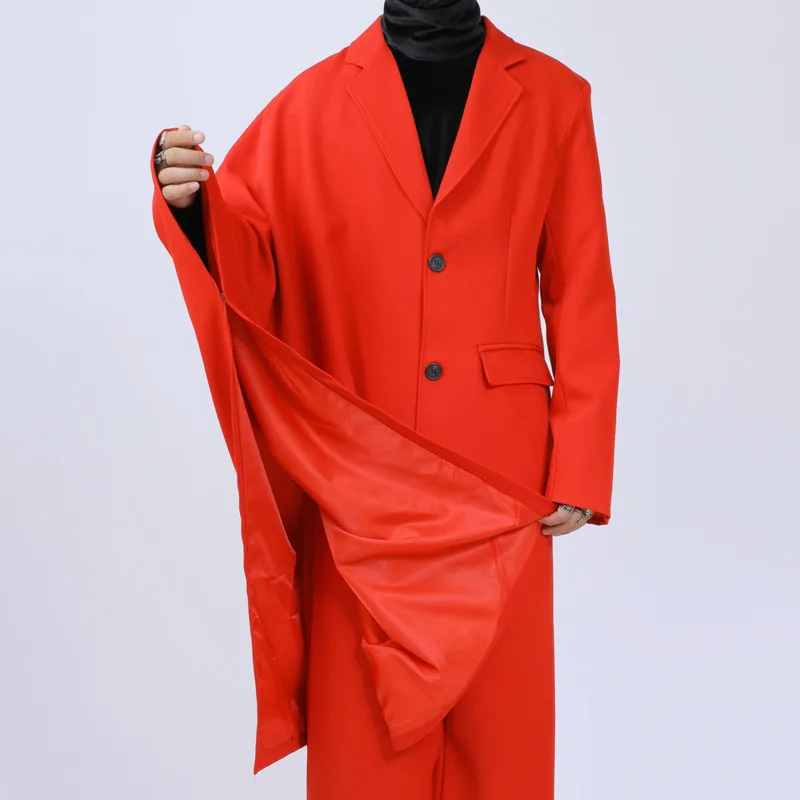 WVGA ربيع الخريف جديد رجل المد الظلام غير المتماثلة تصميم عصري بدوره إلى أسفل طوق البدلة الستر المتخصصة شيك سترات غير رسمية Ins W14648 #3