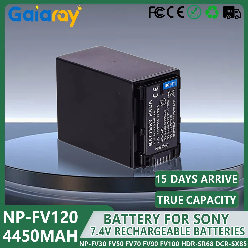 Литий-ионный аккумулятор большой емкости 4450 мАч NP-FV120 NPFV120 для видеокамеры Sony NP-FV30 FV50 FV70 FV90 FV100 HDR-SR68 Литий-ионный аккумулятор большой емкости 4450 мАч NP-FV120 NPFV120 для видеокамеры Sony NP-FV30 FV50 FV70 FV90 FV100 HDR-SR68