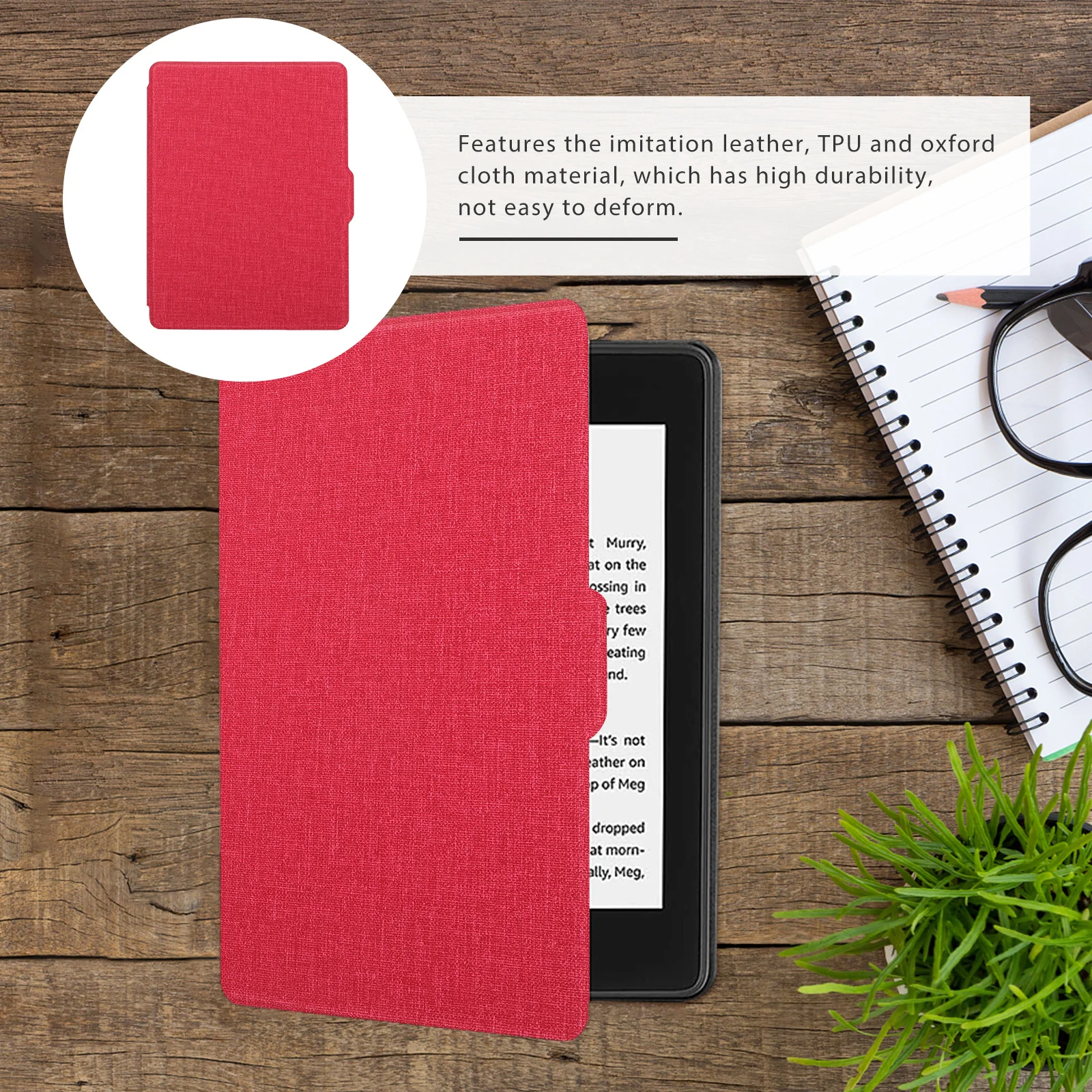 E-Book Reader Protective Cover Compatible 8Th Auto Wake Sleep Function Ultra-Thin Texture Protective Case Anti-Shock