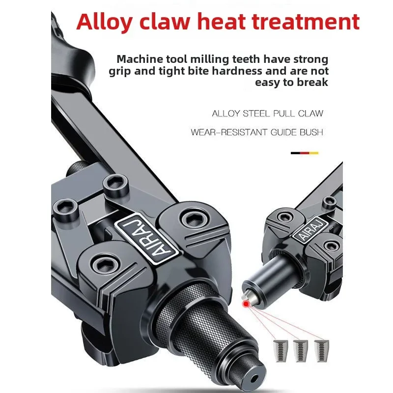 Manual Stainless Steel Rivet Gun, Double Handle Labor-saving Pull Nail Core Pulling Rivet Gun