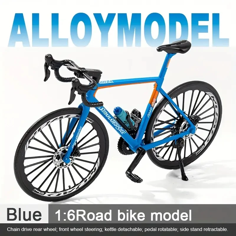 Vintage metal mountain bike model, desktop mini alloy classic bicycle toy, die-cast finger model home decoration